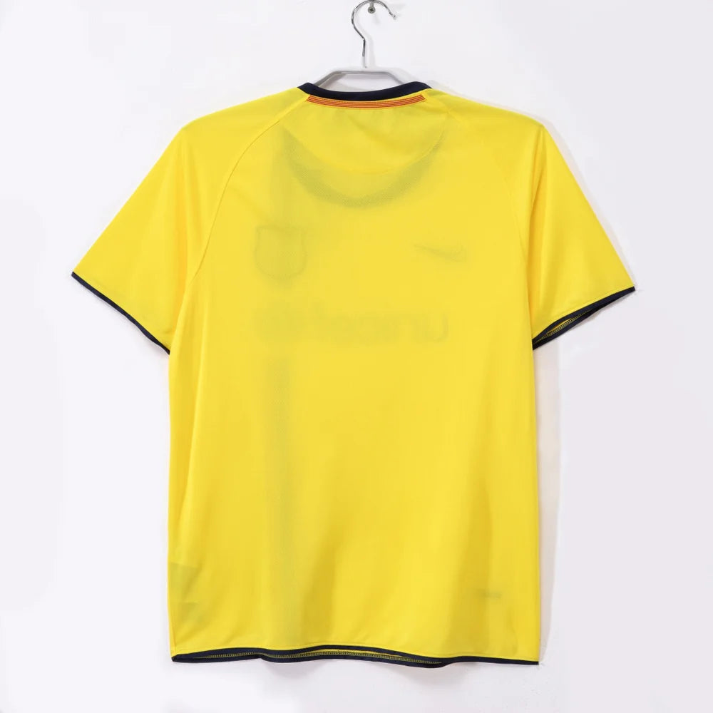 2008-2009 MAILLOT BARCELONE EXTÉRIEUR RÉTRO JAUNE